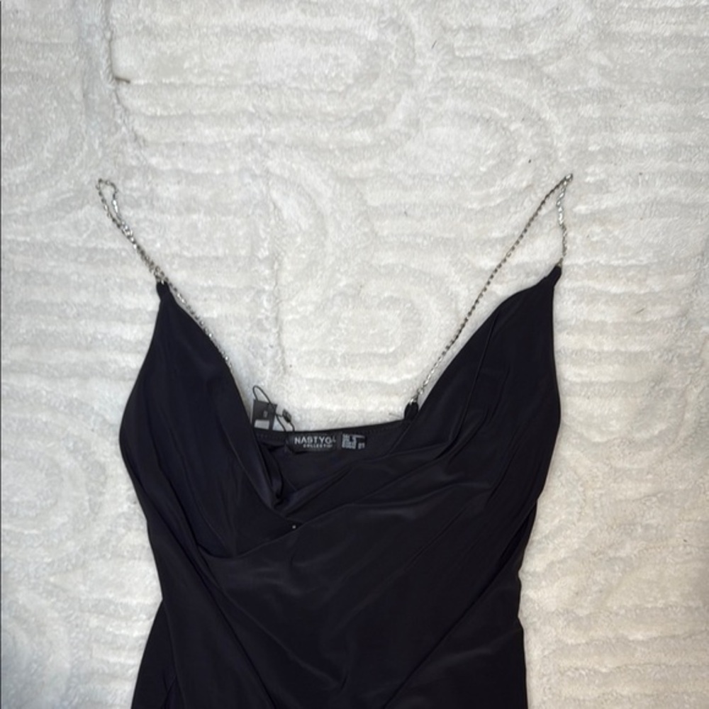 Nasty Gal Black bodysuit with Chain Straps - Picture 1 of 4